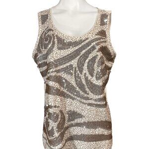 Coldwater Creek Sequin Tank Top Sleeveless Womens Large 14